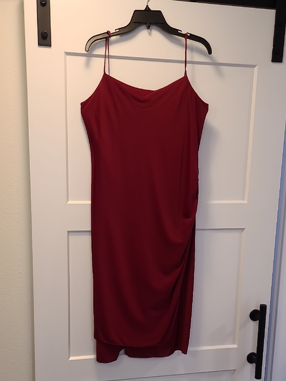 Armani Collezioni Wine Red Slip Dress with Spaghetti Straps